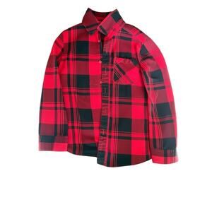 Levi’s Black and Red Flannel Plaid Long-Sleeve Shirt - Youth Medium (10-12)